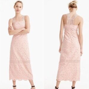 J. Crew Collection Black Label Austrian Eyelet Maxi Dress Pale Pink (D10)